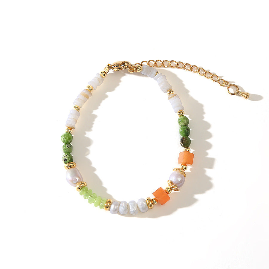 Nile Green Aventurine &Pearl Handmade Beaded Necklace Set