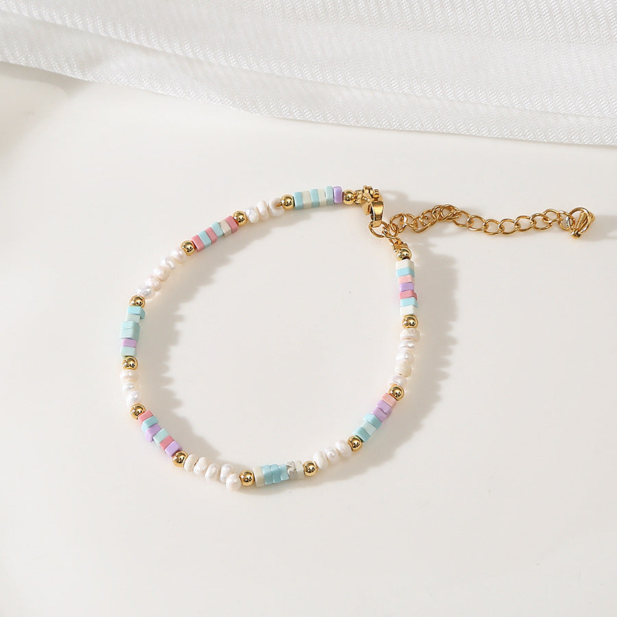 Pastel Agate &Pearl Handmade Necklace Choker Set