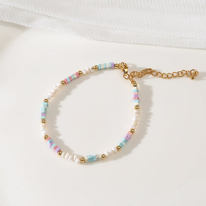 Pastel Agate &Pearl Handmade Necklace Choker Set